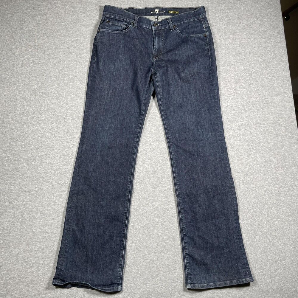 7 For All Mankind Jeans Mens 34x33 Blue Dark Wash Bootcut